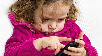 Child with cell phone
