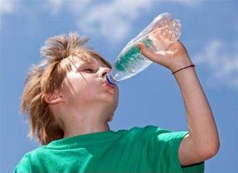 Boy drinking water