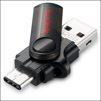 SanDisk Dual USB Flash Drive USB 3.0 με σύνδεση Type-C