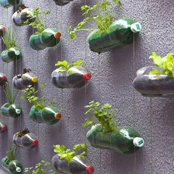 Κήπος με πλαστικά μπουκάλια