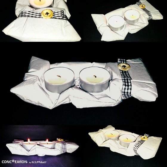 Concrete Pillow Tea Light Holder Vol. Rib & But