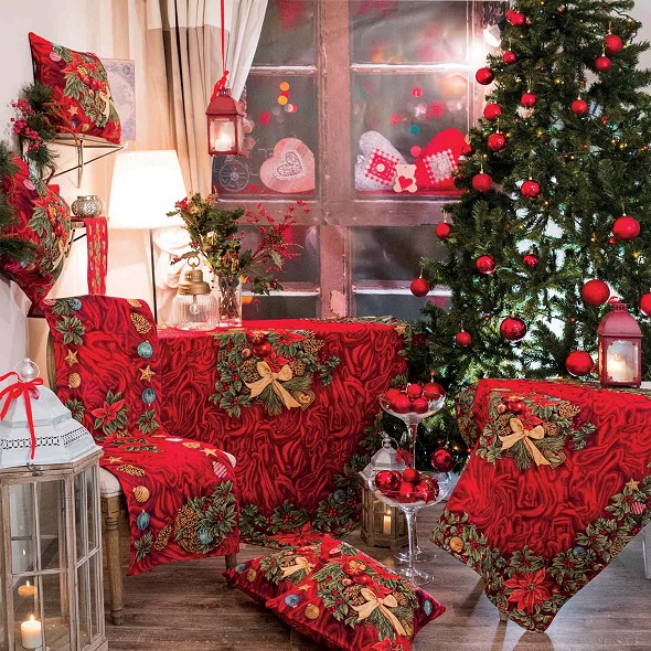 Χριστουγεννιάτικα τραπεζομάντιλα, ράνερ και μαξιλάρια, συλλογή CHRISTMAS: TEORAN