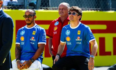 ferrari hamilton and leclerc