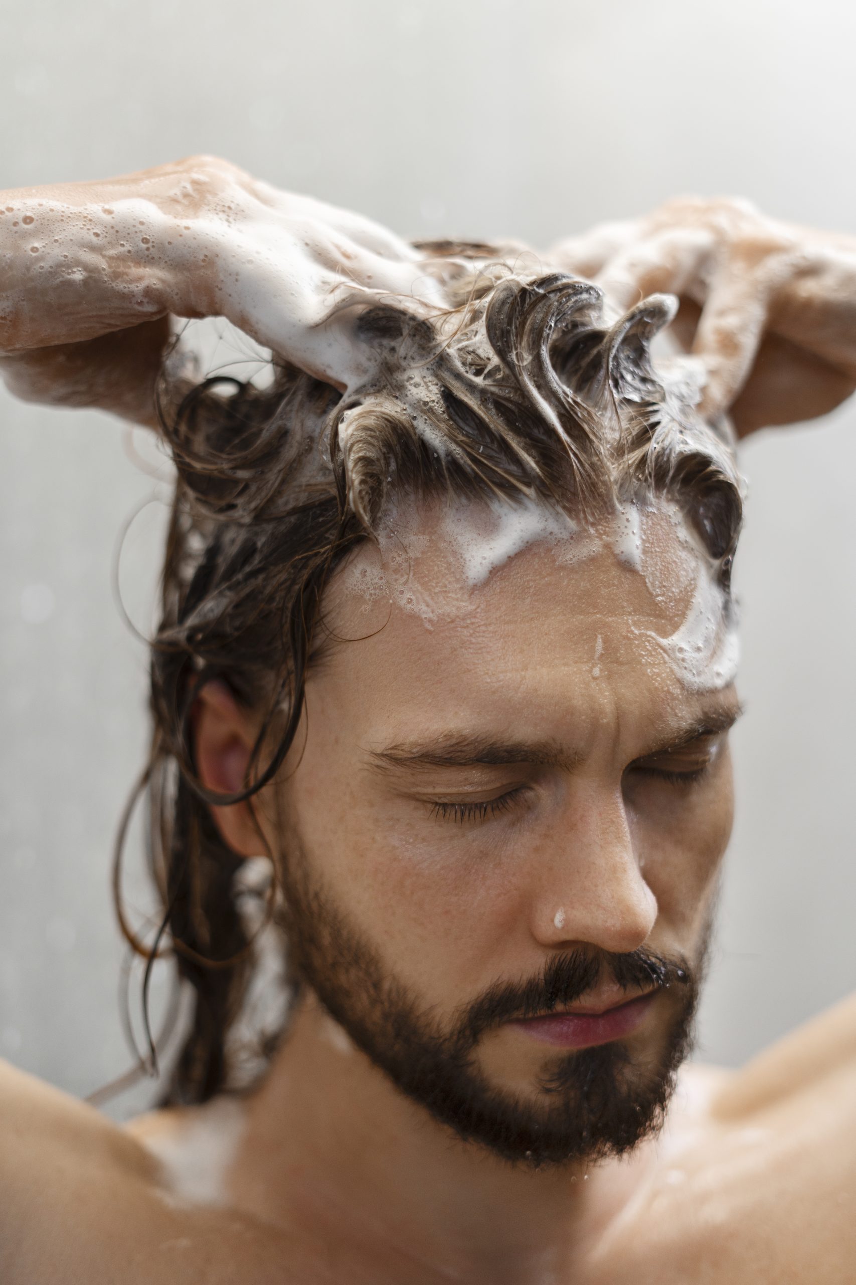 man scalp massage