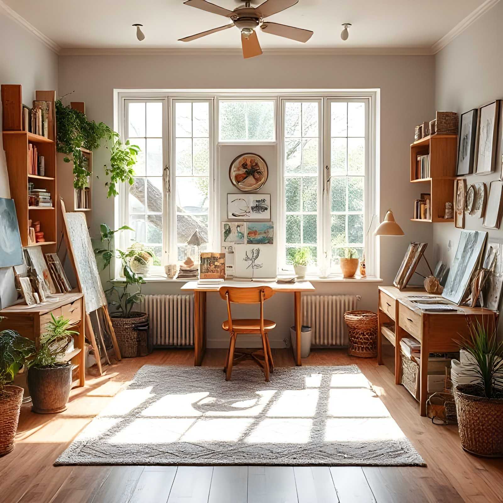 Hobby room με χώρο για δημιουργική απασχόληση ατελιέ ζωγραφικής